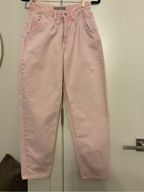 ***Mavi *** Pastel Pink Acid Wash Barrel/ Mom Jeans